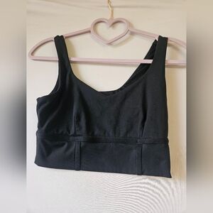JoyLab -XS Black Sports Bra with Wide Straps and Scoop Neckline